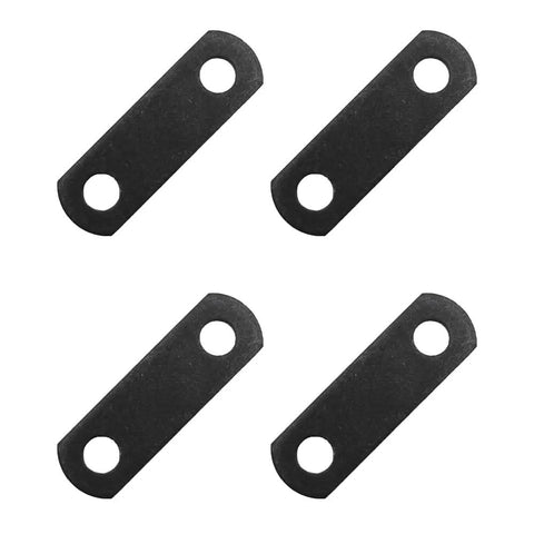 Four Pack Of Leaf Spring Trailer Shackle Straps With Nine Sixteenths Inch Hole Diameter And Two And Five Eighths Inch Center To Center Spacing For Heavy Duty Trailer Suspension Replacement Durable Steel, showing top view layout.