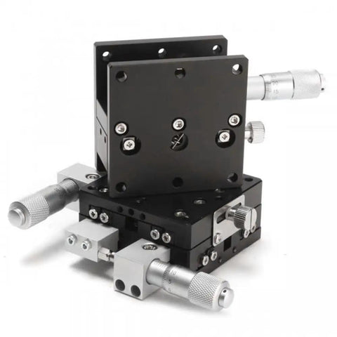 Three Axis Manual Linear Stage With 2.36 By 2.36 Inch Platform For Precise XY Positioning And Z Focusing Travel XY Plus Minus 6.5mm Z Axis 10mm