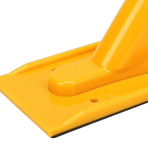 Close-up of Heavy Duty Woodworking Push Block Safety Push Stick With Non Slip Grip showing yellow ergonomic handle and ABS material.