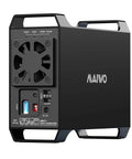 No Sweat Dual Bay Raid Enclosure For 3.5 Inch SATA Hard Drives With Chill Cooling Fan, rear view with USB and fan.
