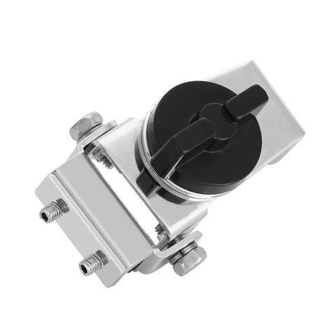 Top view of adjustable car antenna mount clip holder for ham radio antenna transceiver with rotatable axle and stainless steel build