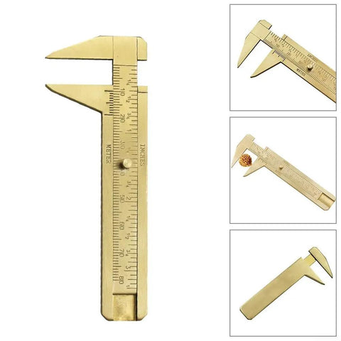 Pro Grade Brass Vernier Caliper 0-80mm Non Magnetic Precision Measuring Tool with dual scale for jewelry and small parts