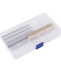 DIY Metal Rod Set 21 Pcs Brass, Stainless Steel, Aluminum Lathe Bar Stock in clear storage box, 2mm to 8mm diameters, for craft and hobby use