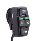 Upgrade Your Ride With This Cool DK336 E-Bike Handlebar Switch That Masters Turn Signals And Front Light Control For Scooters And Trikes. It Rocks Wide Voltage Compatibility At 36V Or 48V To Keep You Rolling Smooth And Safe Without Wiring Chaos. black plastic handlebar switch for e-bike lights and turn signals