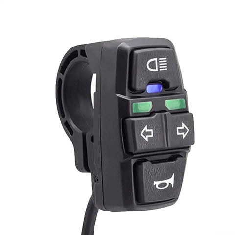 Upgrade Your Ride With This Cool DK336 E-Bike Handlebar Switch That Masters Turn Signals And Front Light Control For Scooters And Trikes. It Rocks Wide Voltage Compatibility At 36V Or 48V To Keep You Rolling Smooth And Safe Without Wiring Chaos. black plastic handlebar switch for e-bike lights and turn signals