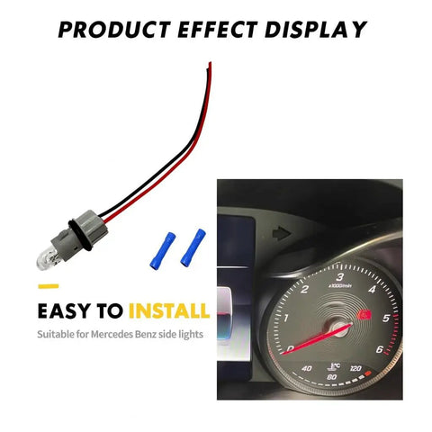 Mercedes Benz C Class Side Marker Light Socket Harness And Bulb Repair Kit for W203 W204 1998 to 2012 installation display