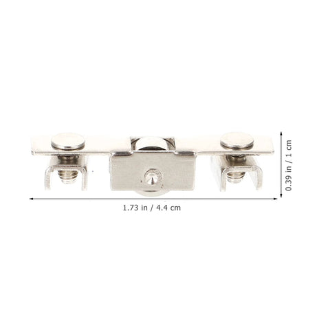 10 Pack Stainless Steel Sliding Door Wheels And Pulleys For Cabinets And Glass Doors Slick Multi Purpose Furniture Roller Kit side view with measurements