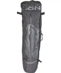 Front view of Free Dive Snorkel Gear Bag For Fins Up To 40 Inches, Heavy-Duty Dive Carryall with logo on black material.