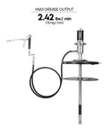 50 To 1 Air Operated Grease Pump Kit For 16 Gal Pails With 7500 PSI High Pressure Heavy Duty Complete Set With 7 Ft Hose And Control Valve CNC Machined Quarter Inch NPT Connections