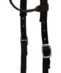 Built To Last Nylon Padded Sliding Single Ear Horse Headstall, Adjustable Comfort Fit, chocolate color with buckles