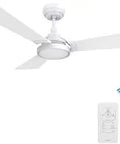WiFi Ceiling Fan With Dimmable LED Lights And Remote Alexa Google Home Siri Compatible 56 Inch Outdoor DC Fan In White with remote and app control