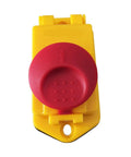 High Quality DZ-6E 4Pin And 5Pin Emergency Stop Electromagnetic Switches For Industrial Control Panels, yellow body with red button.