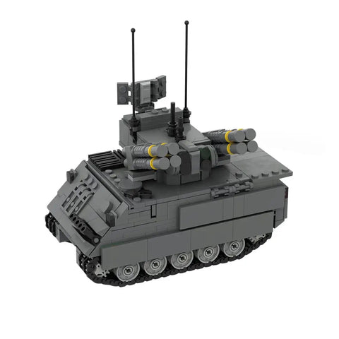 Kickass M113 Military Vehicle Building Blocks Set For Adults, 909 Piece Heavy Duty Construction Kit with detailed turret and antennas.