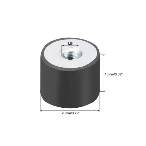 20 X 15mm M6 Thread Rubber Mounts Vibration Isolators Two Pack Silent Block Base Mounts Anti Vibration Pads for equipment