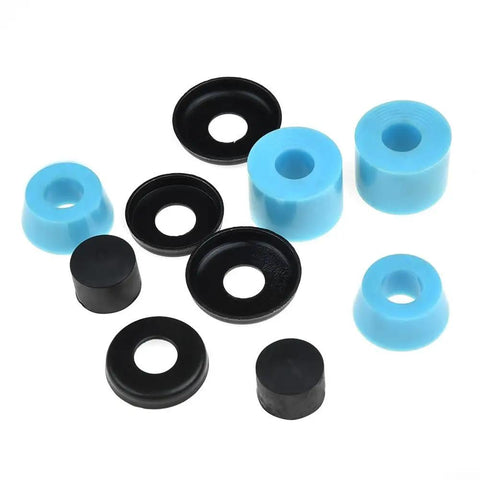 Skateboard Truck Rebuild Kit With Polyurethane Bushings Washers Pivot Cups And Shock Absorbers For 7 Inch Brackets in black blue