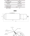 Technical diagram of No Nonsense Heavy Duty Bt30 Water Cooled Spindle Motor For Cnc Engraving And Routing Machines specifications.
