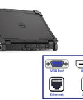 Heavy Duty 2 In 1 Rugged Laptop With Full Hd Touchscreen Intel Core I5 Processor 8 Gb Ram 512 Gb Ssd Drive Wireless Ready Certified Renewed Solid Daily Driver For School And Home Office showing ports on side view.