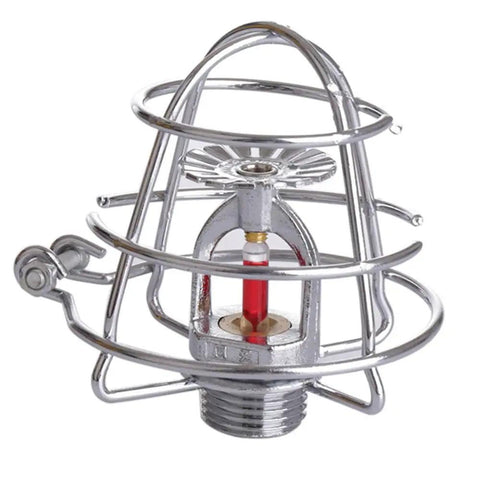 Heavy Duty Iron Cage Guard Universal Fire Sprinkler Head Protector Set, 69 mm silver cage for ceiling protection.