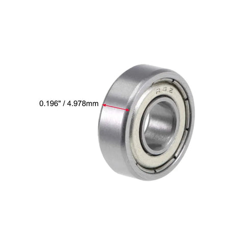 R4ZZ Shielded Deep Groove Ball Bearing 1/4 Inch By 5/8 Inch By 0.196 Inch Set Of 20 with Z2 Low Noise