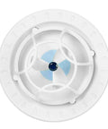 Super Portable Mini Ultrasonic Dishwasher With Usb Power For Zero Hassle Countertop Washing And Quick Produce Scrubbing That Tucks Right Into Tiny Kitchens And Makes Your Daily Cleanup Dead Simple - top view of white ultrasonic cleaning device with a blue center.
