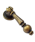 Four Piece Antique Bronze Drawer Pulls Set With Single Hole Mount, Vintage Decorative Handles for dresser and cabinet, zinc alloy