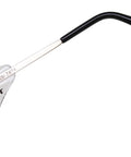 Close-up of metal frame of Top Shelf Aviator Safety Glasses with ANSI Z87 marking, ideal for motorcycle use.