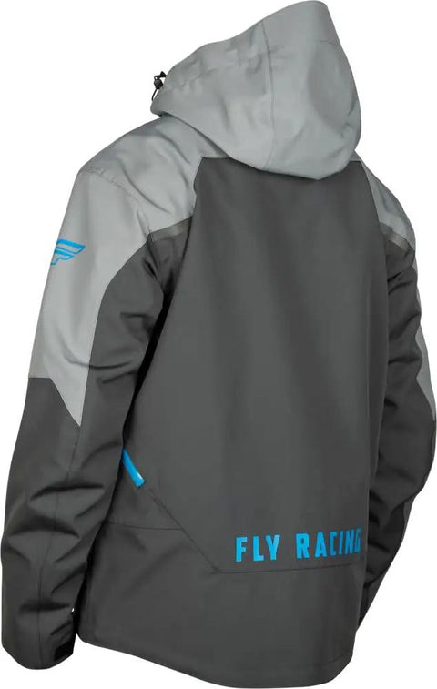 Rear view of Carbon Snowmobile Suit Set With Hydraguard Pro Tech Ride Ready 10K Waterproof And 8K Breathable Shell Jacket