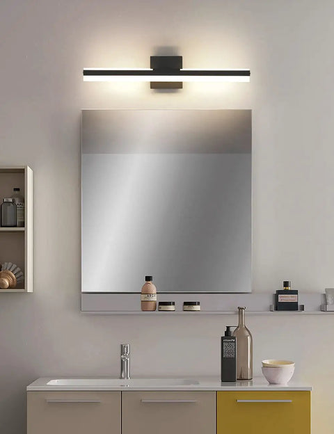 Black LED Vanity Light Over Mirror Wall Mount 15.7 Inch Dope Sleek Adjustable Modern Fixture For Bathroom 14W 3000K Warm White