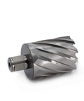 Side view of Oscarbide annular cutter with Weldon 3/4 in shank; 1-7/8 in diameter, 2 in depth
