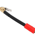 Heavy Duty Tire Inflator Extension Hose With M Six Quick Connect Air Chuck Reaching Recessed Valve Stems Easily On Cars Trucks And Motorcycles 16cm hose, braided black with red M6 fitting and brass chuck