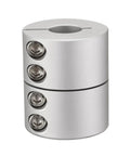 Heavy Duty Aluminum Shaft Coupler Connector With Knockout Rigid Clamp Design For High Torque Drivetrain And Seamless Flexible Joint Connection At 28.5 By 38 Millimeters, showing detailed view of hex screws.