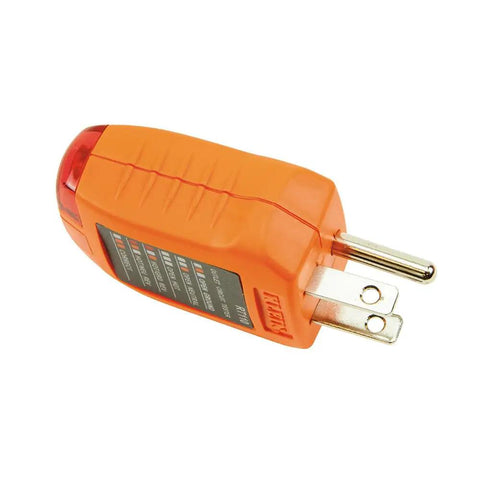 RT110 No Fuss Outlet Tester for North American Outlets, Easy Wiring Status Light Sequence to Spot Faults Fast, orange receptacle
