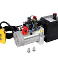 Aynuma 12 Volt Hydraulic Power Unit With 3 Horsepower Double Acting Pump And Three Quart Steel Tank for heavy duty use.