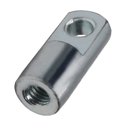 Air Cylinder Rod Clevis End Connector 28mm Length With M6x1 Female Thread For Pneumatic Systems Durable Iron Y Connector, angled view