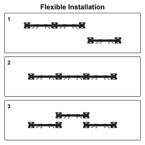 Flexible installation of Heavy Duty Garage Ski Storage Rack Wall Mount Holds Up To 10 Pairs Of Skis And Snowboards, 200 Lb Capacity.