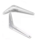 Rock Solid White Wall Mount Shelf Brackets Heavy Duty L Angle Furniture Supports Rust Resistant Waterproof Metal Hardware 2 Pack