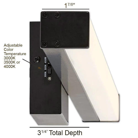 Adjustable CCT 3000K 3500K 4000K on Rectangular 24 Inch Thin Bar LED Vanity Light In Brushed Black For Over Mirror Bathrooms