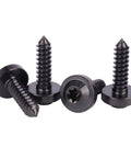 Titanium M5 18mm Self Tapping Screws With Torx T25 Head For Motorcycle Bolts Black 4 Pack showing Torx heads and threads
