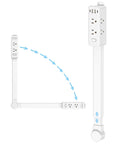Smooth Gliding Power Strip Extender With Six Standard Outlets And Four Fast Charge Usb Ports shown in extendable position.