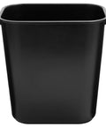Deskside Plastic Wastebasket Rectangular 3.5 Gallon Black Trash Can Fits Under Desk Easy To Clean Durable All Plastic Bin