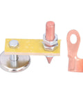 Heavy Duty Magnetic Welding Support With Copper Tail Holds 3KG Strong Suction For Mechanical Repair And Ground Clamps view from above showing copper tail and base