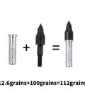 Carbon Arrow Inserts And Tips Kit For Carbon Arrows, aluminum insert and tip assembly shown with grain weight equation