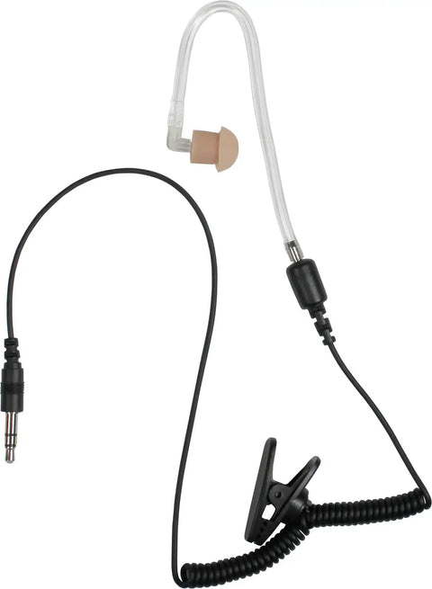 Hella Reliable Wireless Bluetooth Lapel Microphone With Integrated Push To Talk For Radios Phones And Tablets with clear earpiece