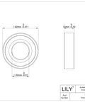 Technical drawing of 6004 2RS Deep Groove Ball Bearing 20 By 42 By 12 Millimeter Beefed Up Rubber Sealed High RPM