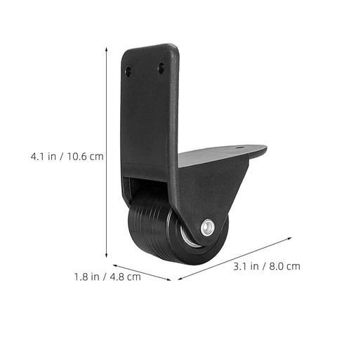 2 Piece L Shape Plate Side Mount Rigid Casters For Mobile Speakers And Workbenches Black PVC Rubber Wheels