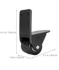 Two Pack Heavy Duty Black L Bracket Non Swivel Caster Wheels With Quick Release Side Mount Brackets For Mobile Outdoor Speakers Gliding Smooth As Butter Without Any Drag 4.1 in tall and 1.8 in wide.
