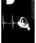 Gyrocopter Aviation Heartbeat EKG Pulse Case For iPhone 12 And 12 Pro with white gyroplane graphic on black background
