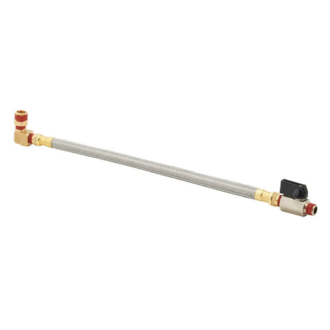 Flexible Braided Steel Tank Drain Valve Kit With 15 Inch Tube And 1/4 Inch NPT Fittings For Air Compressors, kink resistant
