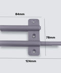 Magnetic Push Latches For Cabinets Dual Opening Doors Pop Out Hardware shown with dimensions in mm.