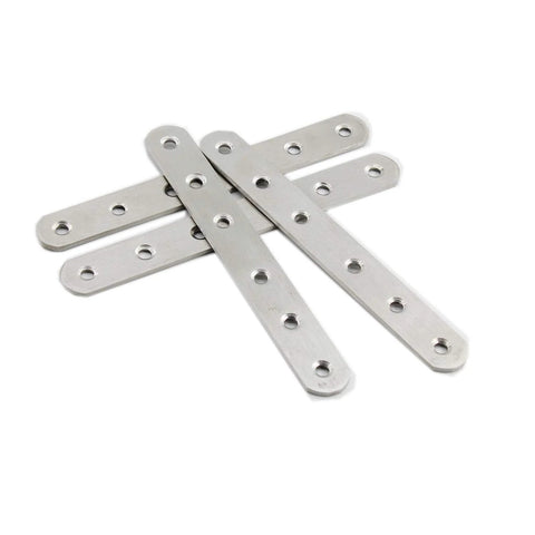 4 Pack Flat Mending Plate For Wood Stainless Steel Straight Brackets 200mm Eight Inch Length With Six Screw Holes